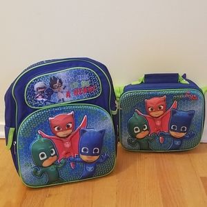 NWT PJMasks Backpack and Luchbag Set